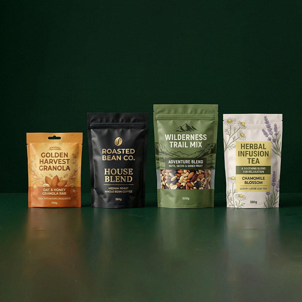 Custom printed stand-up pouches and flexible food packaging by Tychon Packaging