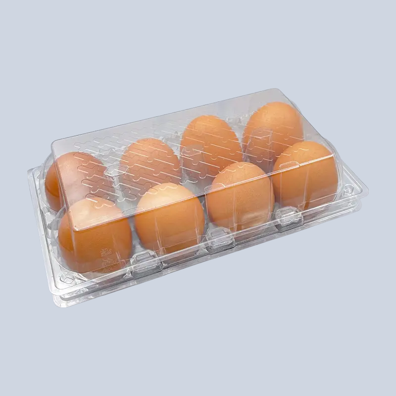 8-egg clear plastic clamshell carton