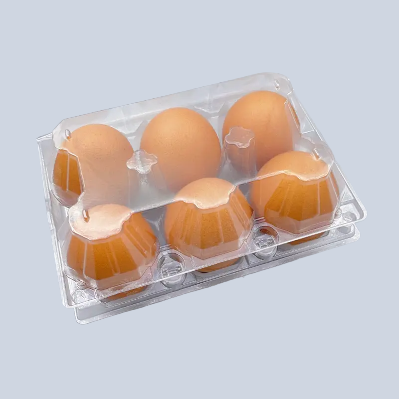 6-egg clear plastic clamshell carton