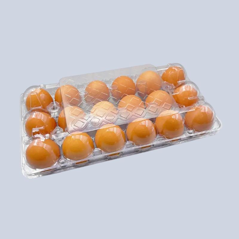18-egg clear plastic clamshell carton
