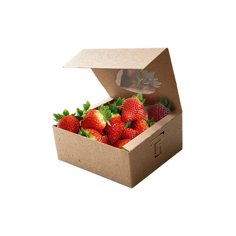 Tomatoes in corrugate clamshell for produce shipping