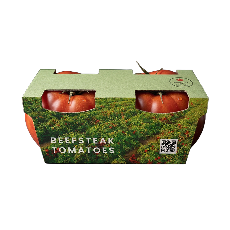 Tomatoes in corrugate sleeve for produce shipping